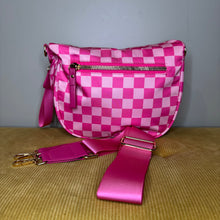 Load image into Gallery viewer, Roni - Checkered - Nylon Crossbody - Hot Pink

