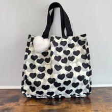 Load image into Gallery viewer, Tote Bag - Heart Black + Grey

