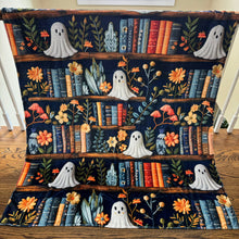 Load image into Gallery viewer, Blanket - Halloween - Ghost Bookshelf
