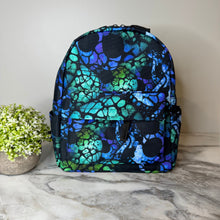Load image into Gallery viewer, Mini Backpack - Halloween Blue Green Skull
