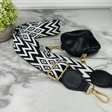 Load image into Gallery viewer, Replacement Strap + Pouch - Black &amp; White Woven Chevron
