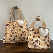 Load image into Gallery viewer, Tote Bag - Heart Brown + Tan

