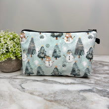 Load image into Gallery viewer, Pouch - Christmas - Snowman + Trees
