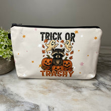 Load image into Gallery viewer, Pouch - Halloween Fall - Trick Or Trashy Raccoon
