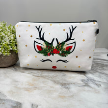 Load image into Gallery viewer, Pouch - Holiday Christmas - White Reindeer
