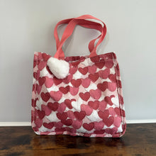 Load image into Gallery viewer, Tote Bag - Heart Dark Pink + White
