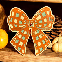 Load image into Gallery viewer, Checkered Fall Bow Freshie
