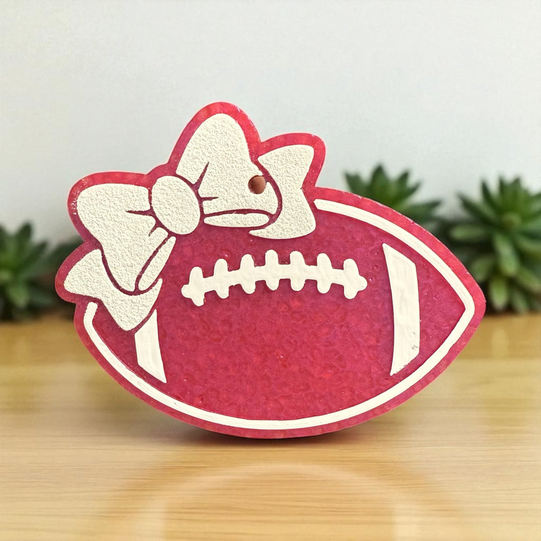 Pink Sparkle Football Freshie