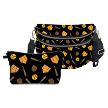Load image into Gallery viewer, Bundled Set - Roni &amp; Pouch - Softball on Black
