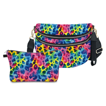 Load image into Gallery viewer, Bundled Set - Roni &amp; Pouch - Bright Rainbow Animal Print
