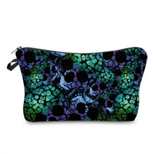 Load image into Gallery viewer, Pouch - Halloween Fall, Blue Green Skull
