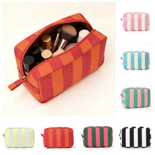 Load image into Gallery viewer, Canvas Stripe Travel Pouch
