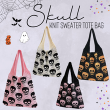 Load image into Gallery viewer, Tote Bag - Knit Sweater - Halloween Skull - PREORDER
