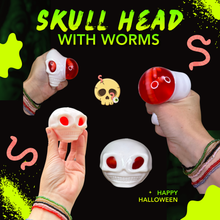 Load image into Gallery viewer, Squishy Toy - Halloween - Skull Head + Worms
