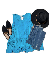 Load image into Gallery viewer, Electric Teal Sleeveless Top
