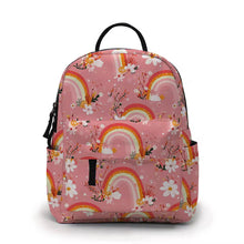 Load image into Gallery viewer, Mini Backpack - Rainbow Floral Yellow Orange Pink
