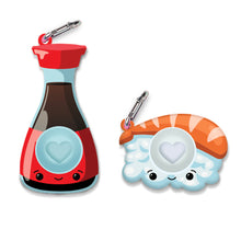 Load image into Gallery viewer, OMG Mega Pop Best Friend Keychain Toy - Sushi &amp; Soy Sauce
