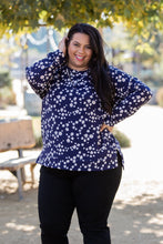 Load image into Gallery viewer, Navy and Daisy Long Sleeve Top
