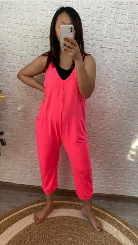 Preorder:Becky Romper-#6-Neon Pink (Close 05/03)