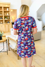 Load image into Gallery viewer, Preorder :Short Sleeve Night Dress-#2-Red Blue White Flora (Close 3.29.2024)
