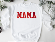 Load image into Gallery viewer, MAMA (RED GLITTER PATCH) WHITE Sweatshirt
