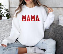 Load image into Gallery viewer, MAMA (RED GLITTER PATCH) WHITE Sweatshirt
