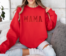 Load image into Gallery viewer, MAMA (RED GLITTER PATCH) RED Sweatshirt
