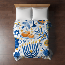 Load image into Gallery viewer, Blanket - White Hanukkah Holiday - PREORDER ENDS 10/10
