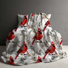 Load image into Gallery viewer, Blanket - Christmas - Red Cardinal - PREORDER ENDS 10/10
