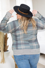 Load image into Gallery viewer, Teal Me About It Plaid Thumbhole Tunic
