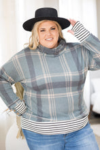 Load image into Gallery viewer, Teal Me About It Plaid Thumbhole Tunic
