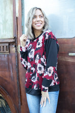 Load image into Gallery viewer, Wine Floral Pullover
