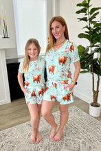 Load image into Gallery viewer, Matching Short PJ Set -#2-Mint Cow
