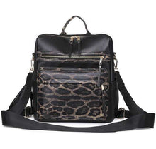 Load image into Gallery viewer, Brooke Backpack - Black + Leopard
