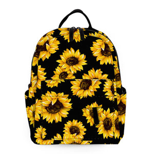 Mini Backpack - Sunflower On Black