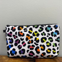 Load image into Gallery viewer, Pouch - Animal Print White Diagonal Rainbow
