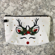 Load image into Gallery viewer, Pouch - Holiday Christmas - White Reindeer
