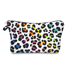 Load image into Gallery viewer, Pouch - Animal Print White Diagonal Rainbow
