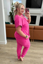Load image into Gallery viewer, Krisie V-Neck Lounge Set-#2-Hot Pink
