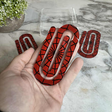Load image into Gallery viewer, Jumbo Paperclip - Spiderweb Red
