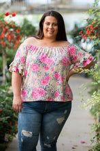 Load image into Gallery viewer, Summer Blooms Ruffle Sleeve Top
