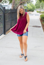 Load image into Gallery viewer, Boho Charm Sleeveless Top in Wine
