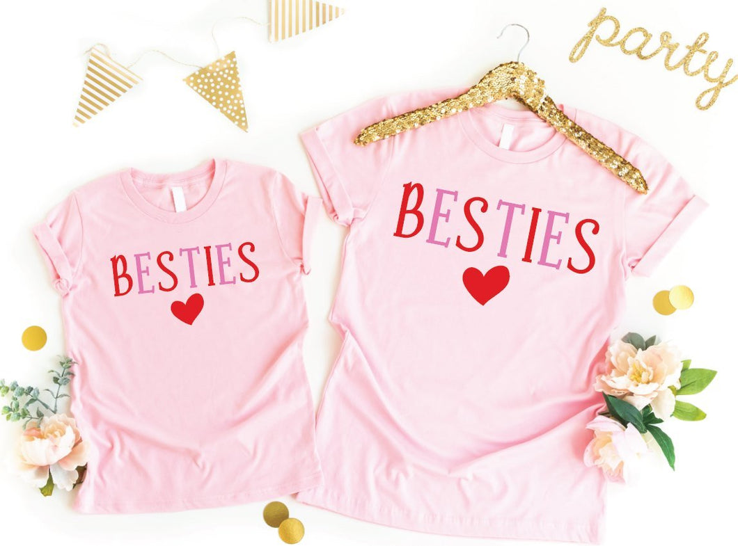Mommy and Me Besties tee ADULT PINK
