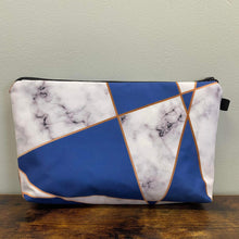 Load image into Gallery viewer, Pouch - Marble Geometric White Blue
