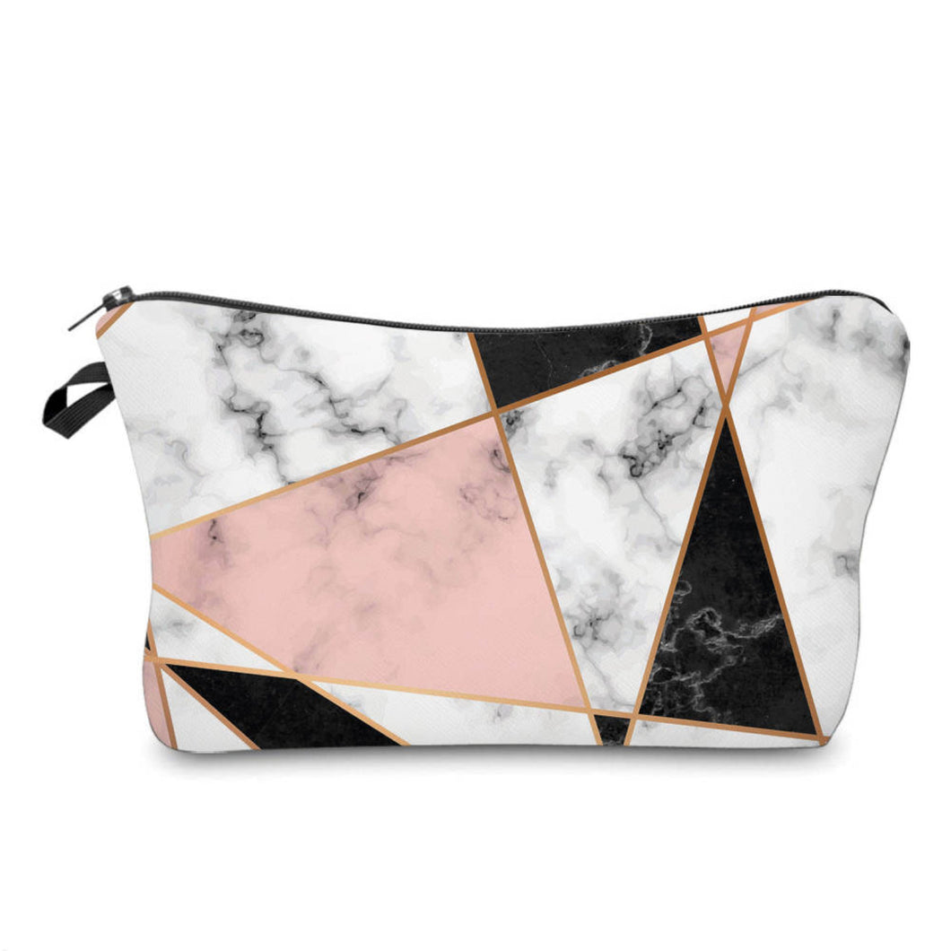 Pouch - Marble Geometric White Black Pink