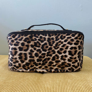 Oversized Lay Flat Cosmetic Bag, Animal Print